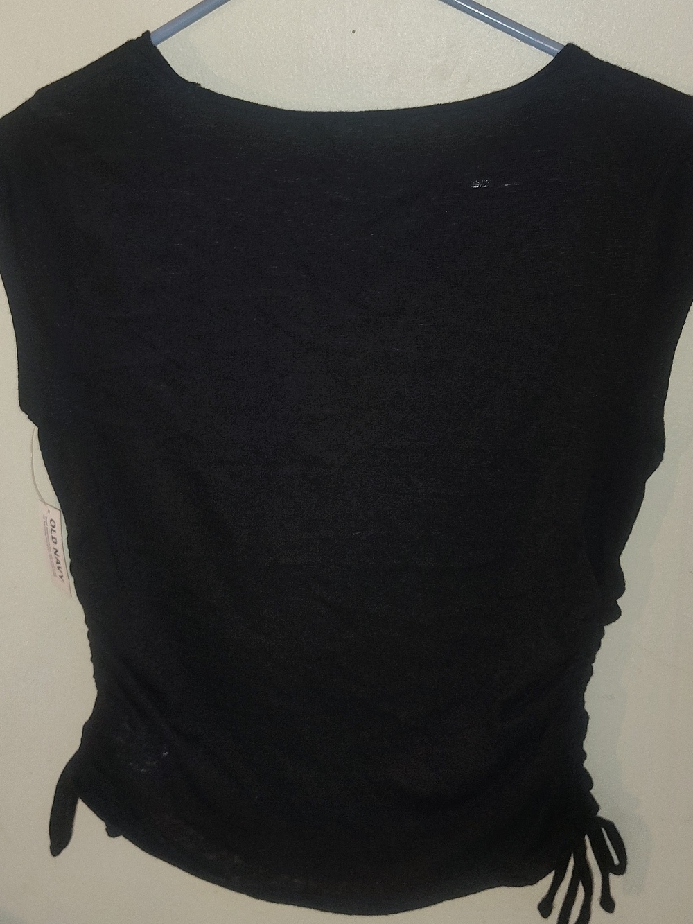 Old Navy Black Ruched-Side Sleeveless Tank Top